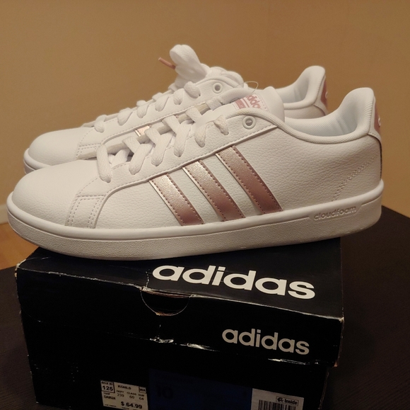 adidas grand court women's rose gold